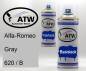 Preview: Alfa-Romeo, Gray, 620 / B: 400ml Sprühdose + 400ml Klarlack - Set, von ATW Autoteile West.